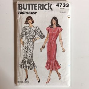 Sewing pattern for ladies dress size 12 through 16